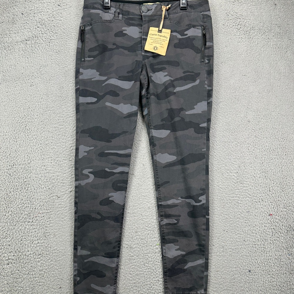 Democracy Ab Technology Jeans Jegging Women 14 Plus Gray Camo Stretch Pocket NEW